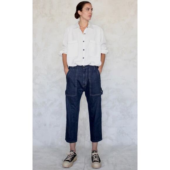 FLORA ANIMALIA Sz 0 XS Denim Makers Pants Jeans Crop - Picture 1 of 7